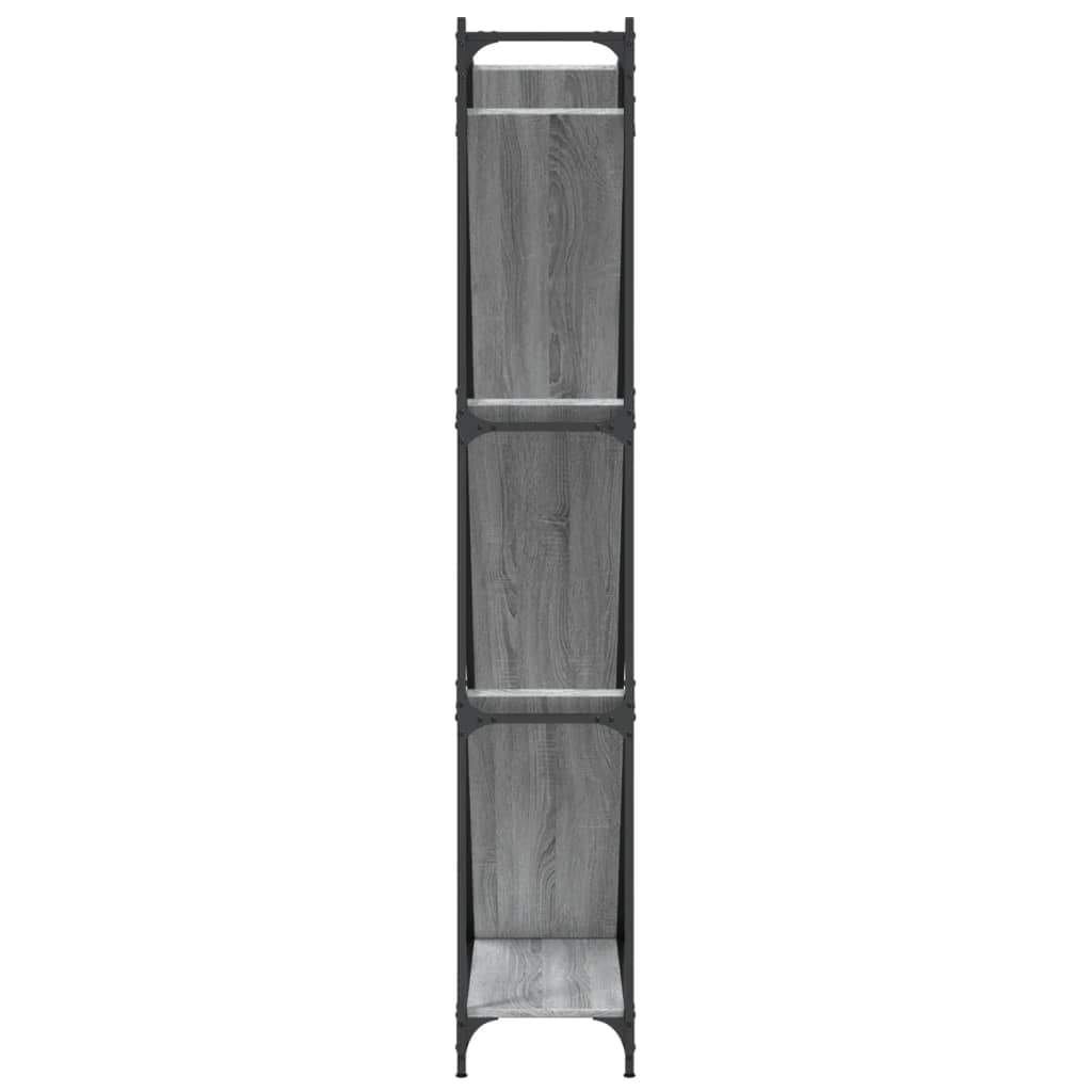 Bookcase Grey Sonoma 79x30x180 cm Wood and Metal