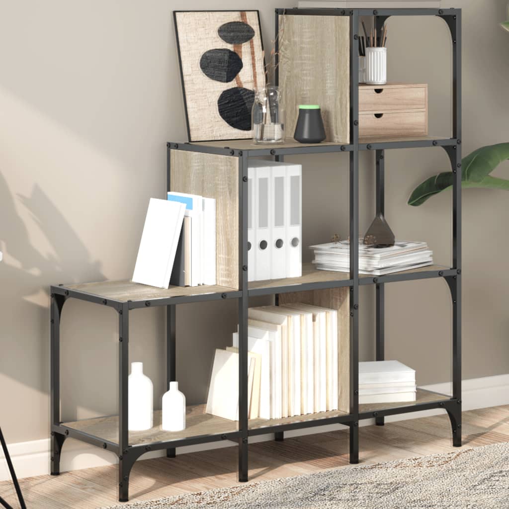 Bookshelf Sonoma Oak 92x30x102 cm Wood Material and Metal