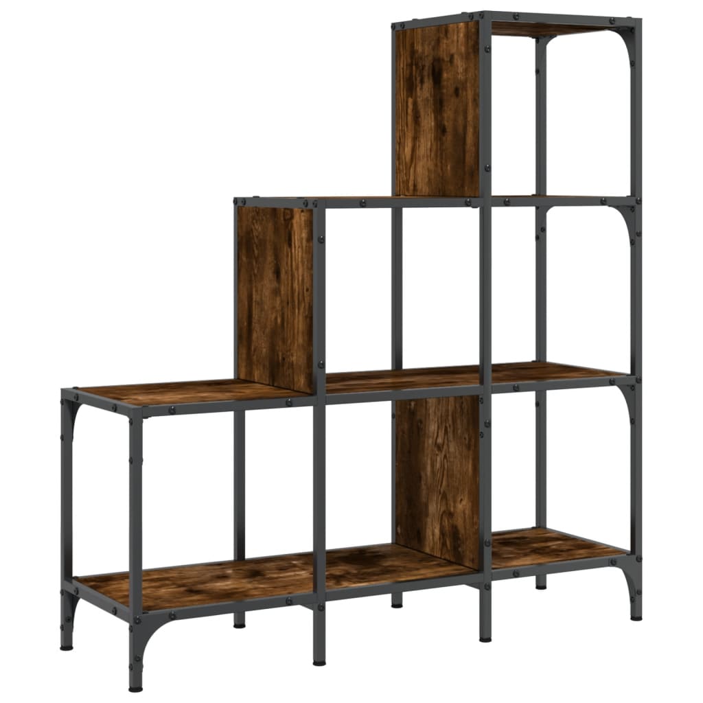 Bookshelf Smoked Oak 92x30x102 cm Wood Material and Metal