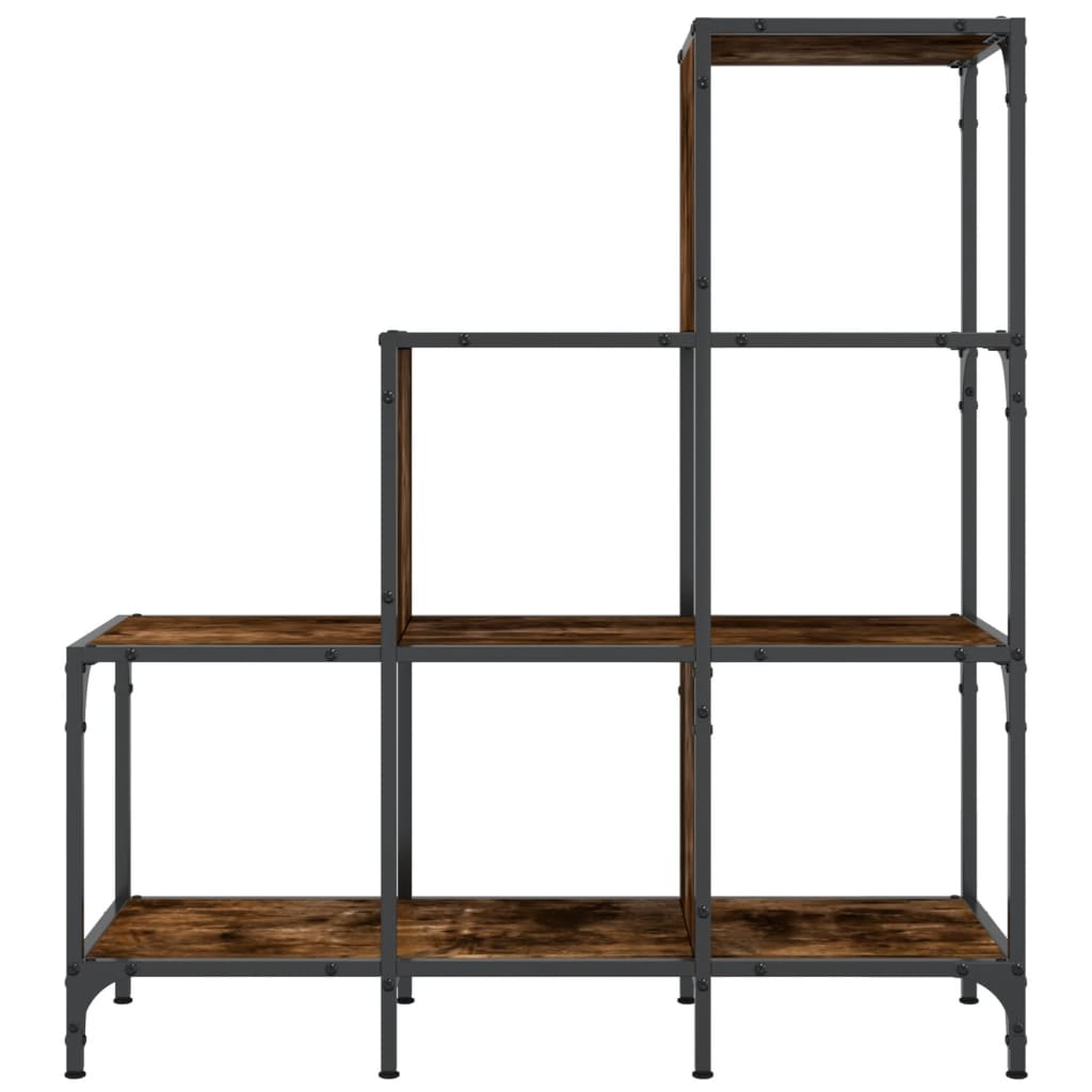 Bookshelf Smoked Oak 92x30x102 cm Wood Material and Metal