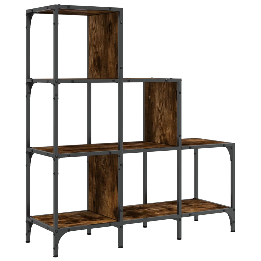 Bookshelf Smoked Oak 92x30x102 cm Wood Material and Metal