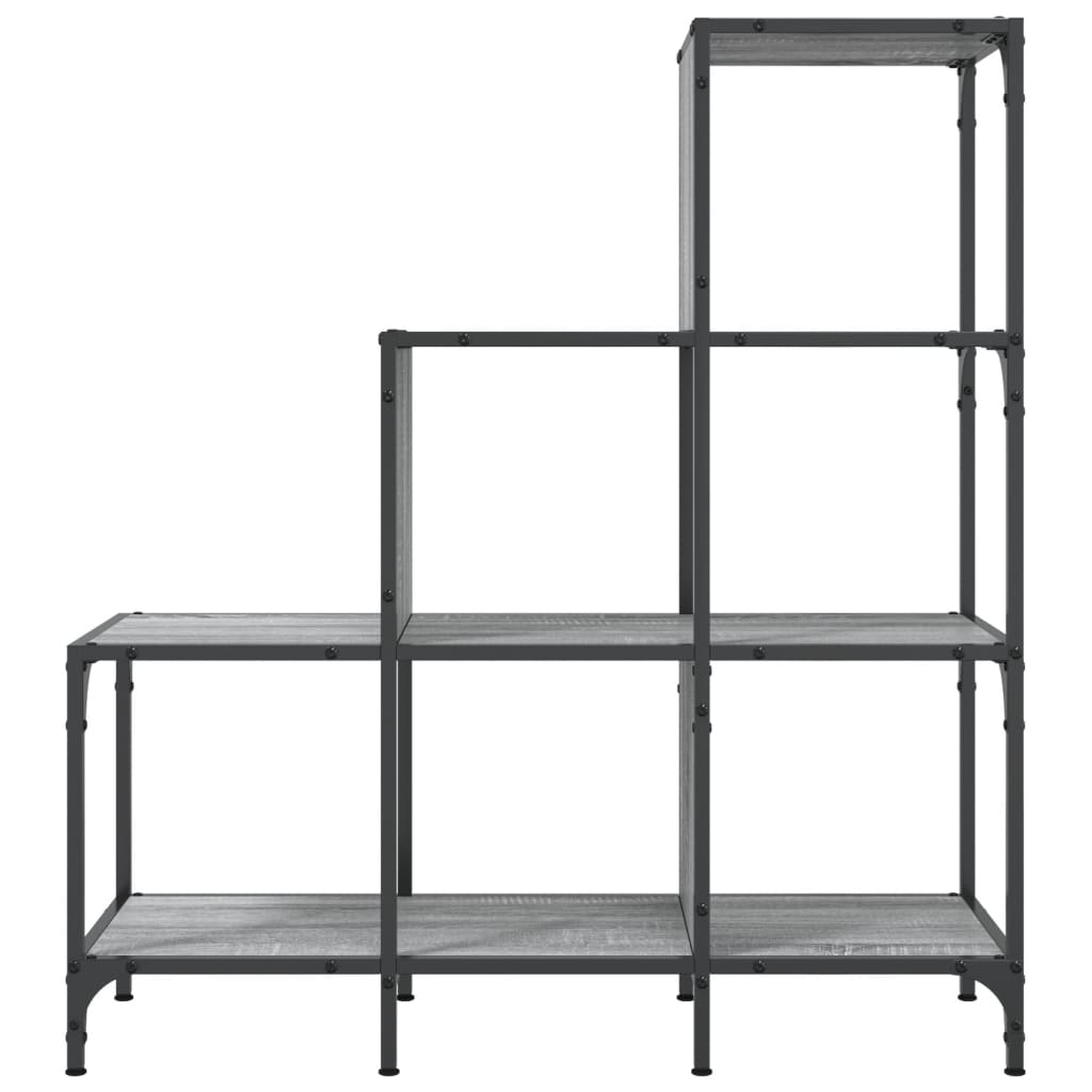 Bookcase Grey Sonoma 92x30x102 cm Wood Material and Metal