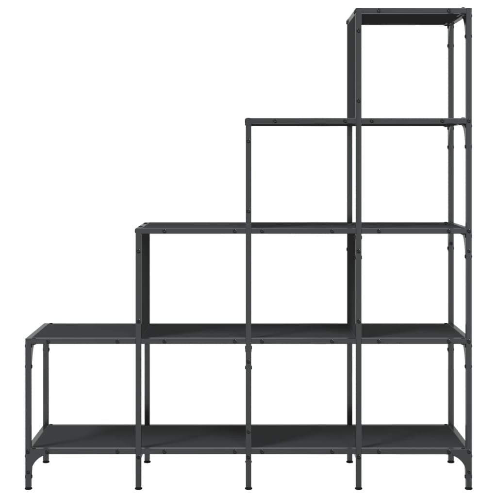 Bookshelf Black 122x30x132 cm Wood Material and Metal