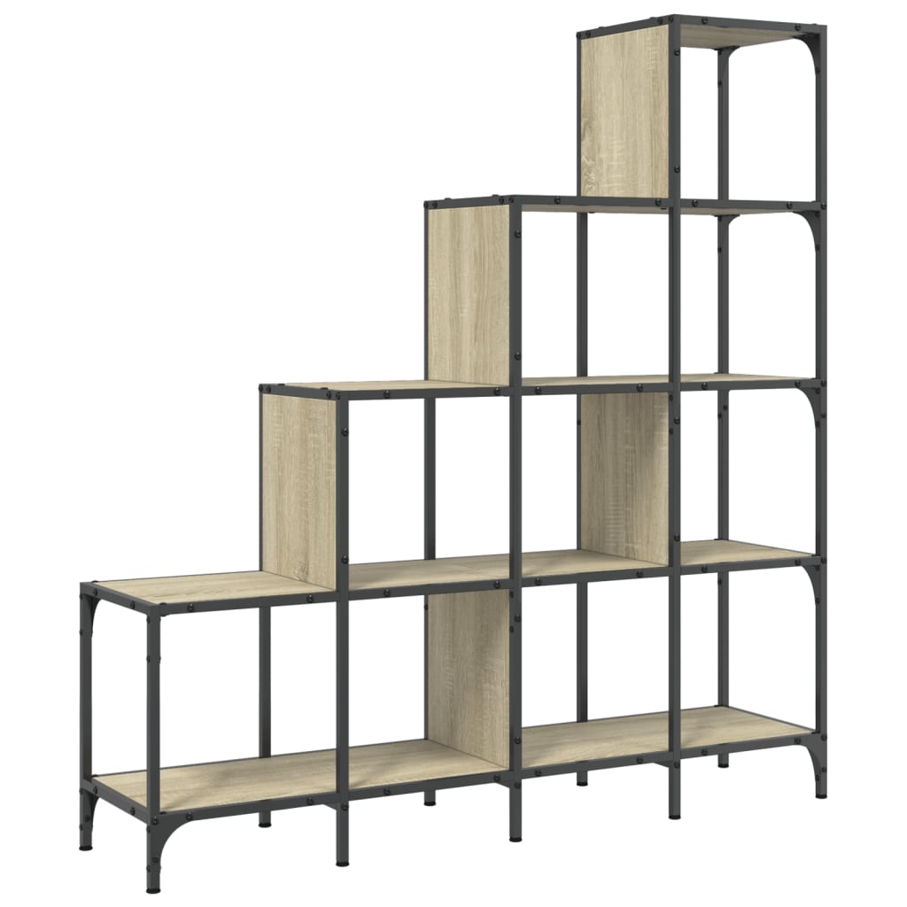 Bookshelf Sonoma Oak 122x30x132 cm Wood Material and Metal