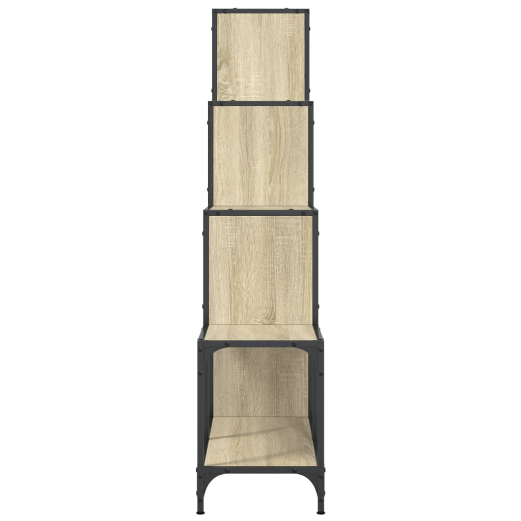 Bookshelf Sonoma Oak 122x30x132 cm Wood Material and Metal