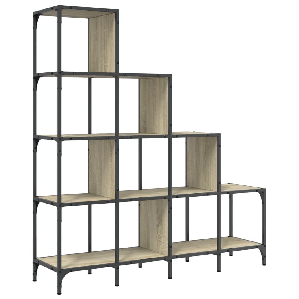 Bookshelf Sonoma Oak 122x30x132 cm Wood Material and Metal