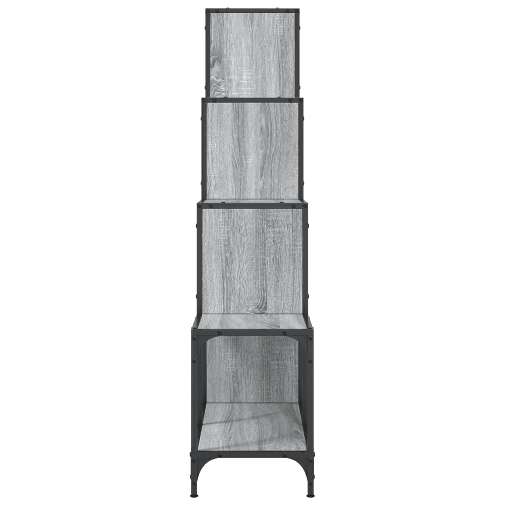 Bücherregal Grau Sonoma 122x30x132 cm Holzwerkstoff und Metall