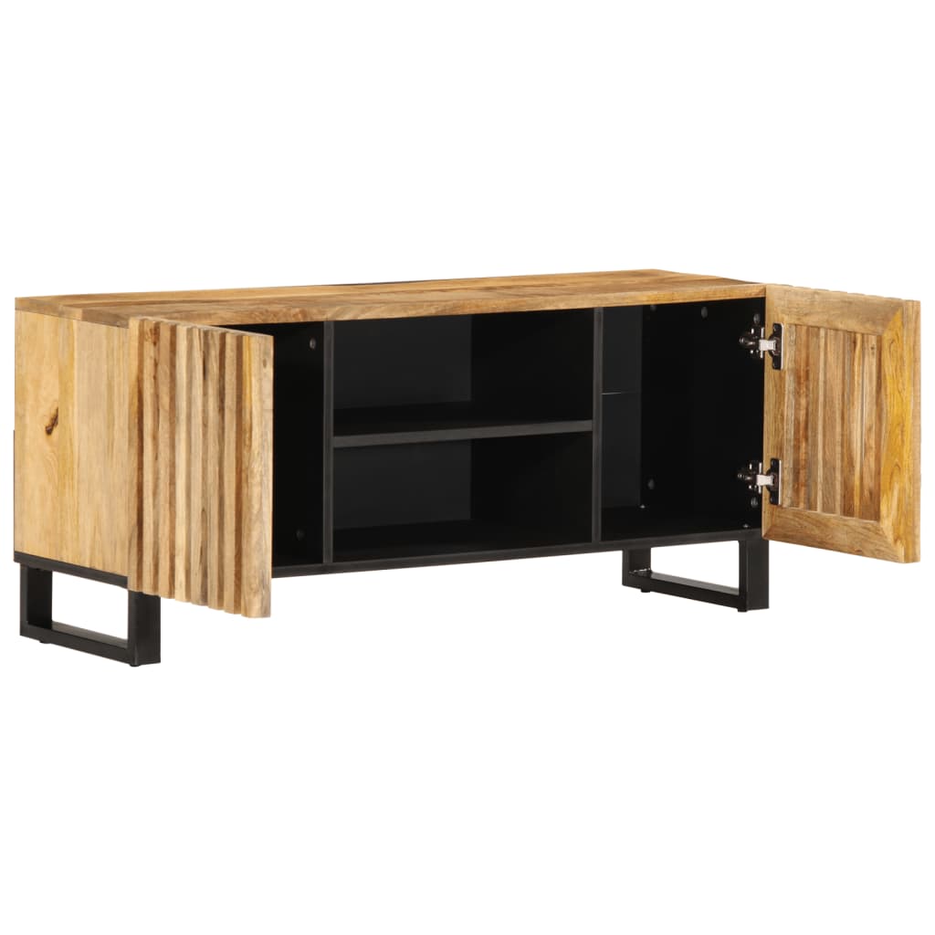 TV-Schrank 105x34x46 cm Raues Massives Mangoholz