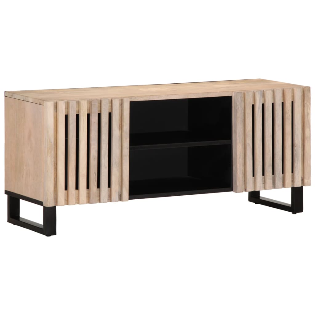 TV Cabinet White 105x34x46 cm Solid Mango Wood