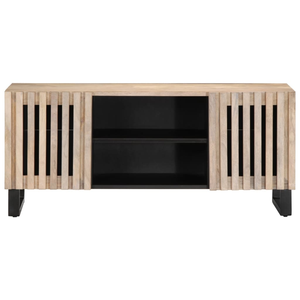 TV Cabinet White 105x34x46 cm Solid Mango Wood