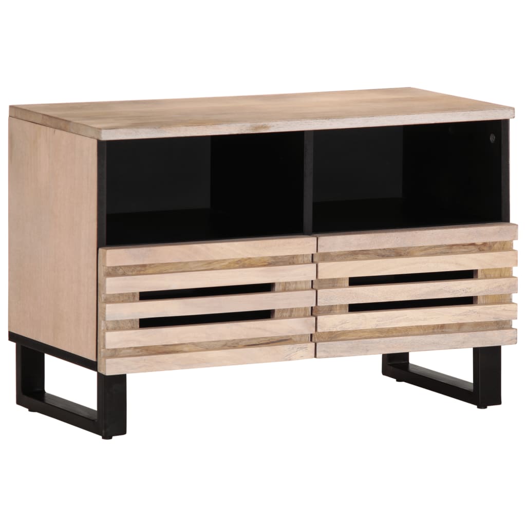 TV Cabinet White 70x34x46 cm Solid Mango Wood