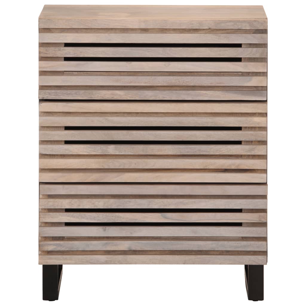 Sideboard White 60x34x75 cm Solid Mango Wood