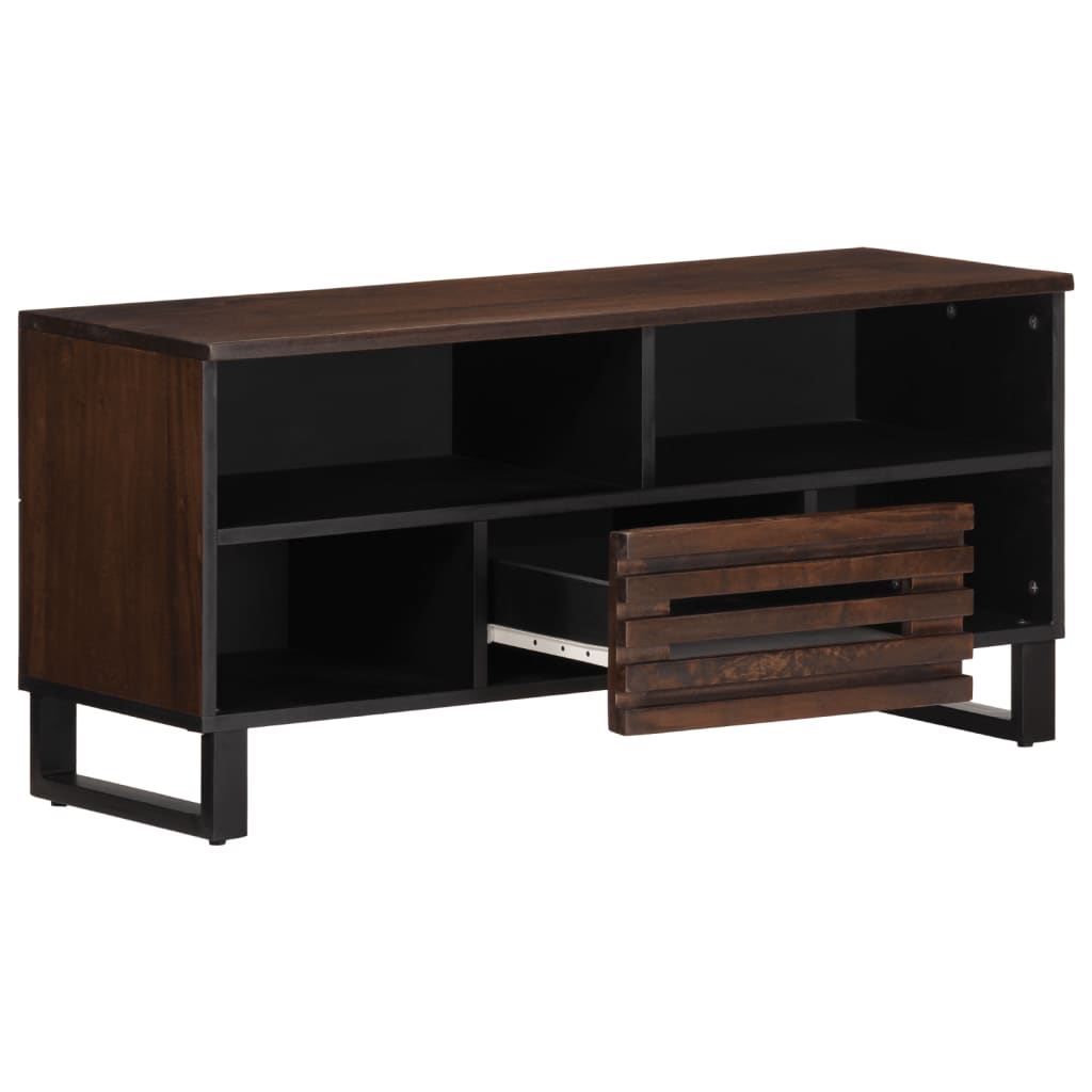 TV-Schrank Braun 100x34x46 cm Massivholz Mango