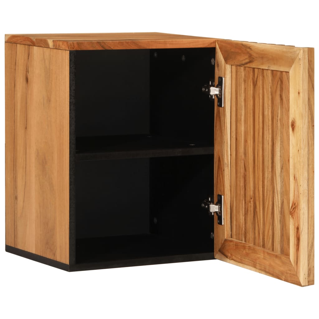 Bathroom wall cabinet 38x34x48 cm solid acacia wood