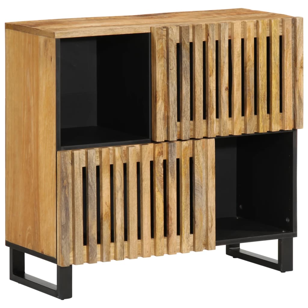 Sideboard 80x34x75 cm Raues Massivholz Mango