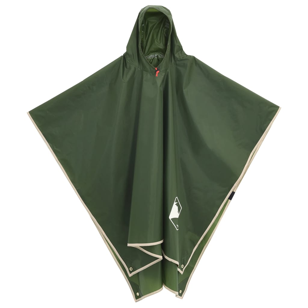 Regenponcho mit Kapuze 2-in-1-Design Grün 223x145 cm