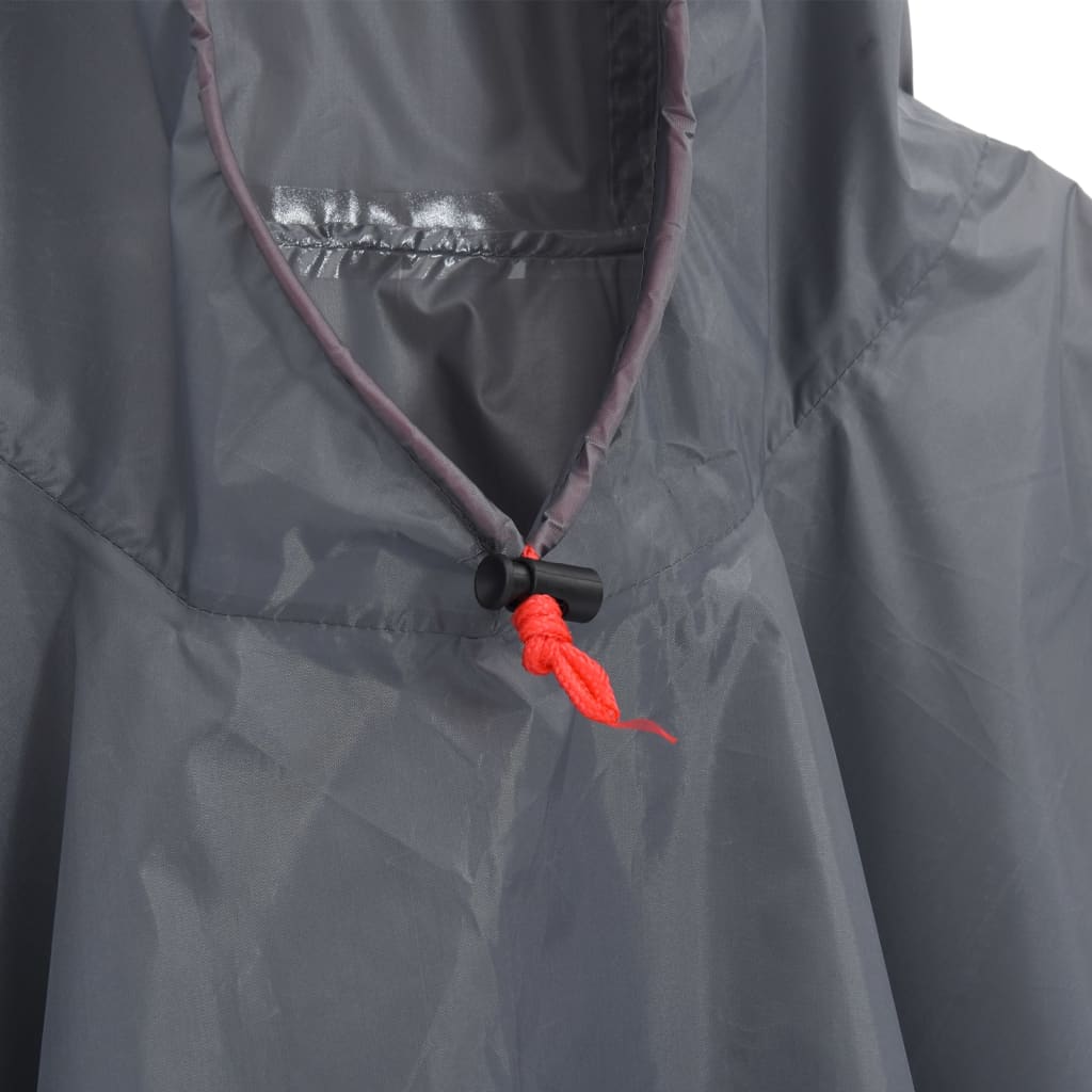 Regenponcho mit Kapuze 2-in-1-Design Grau und Orange 223x145 cm