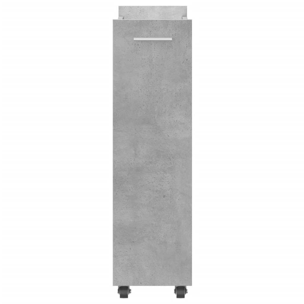 Cabinet with wheels concrete grey 60x22x79 cm wood material