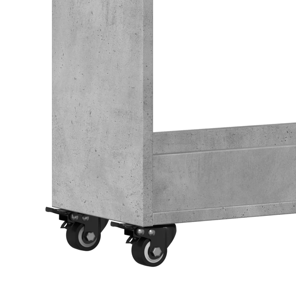 Cabinet with wheels concrete grey 60x22x79 cm wood material