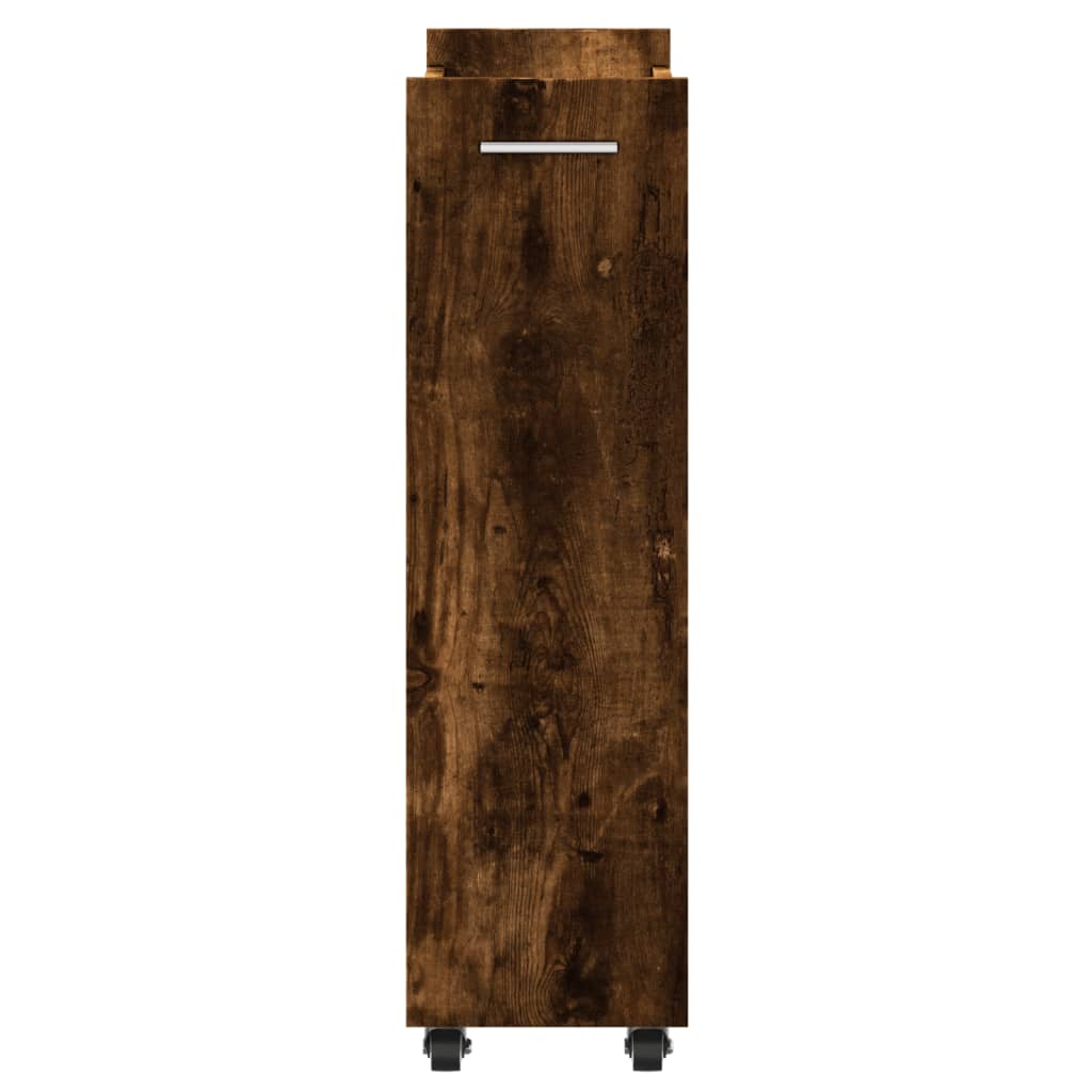 Cabinet with wheels smoked oak 60x22x79 cm wood material