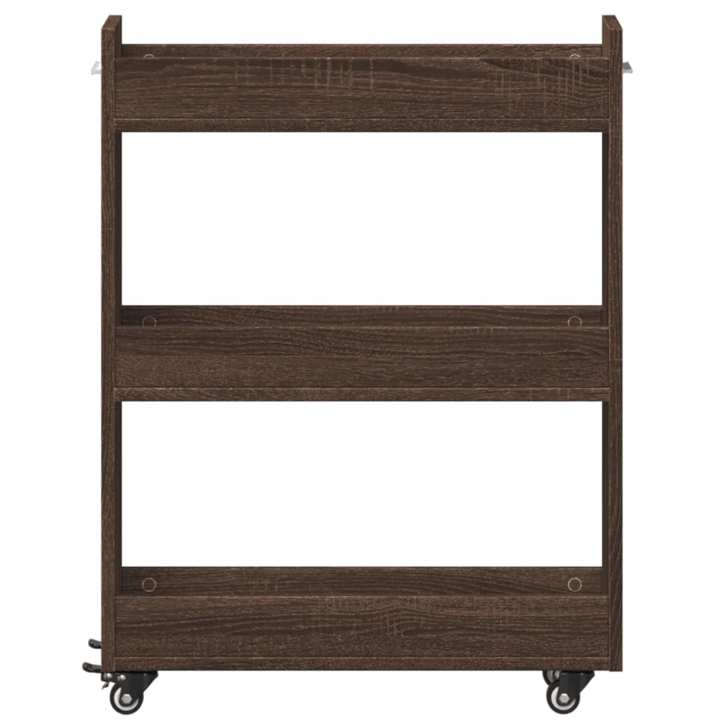 Cabinet with wheels Brown oak look 60x22x79 cm wood material