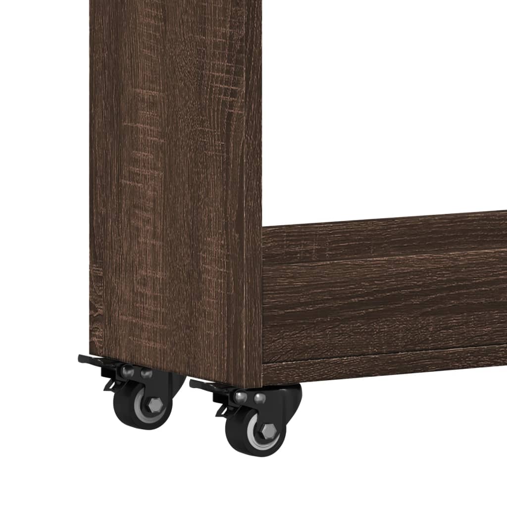 Cabinet with wheels Brown oak look 60x22x79 cm wood material