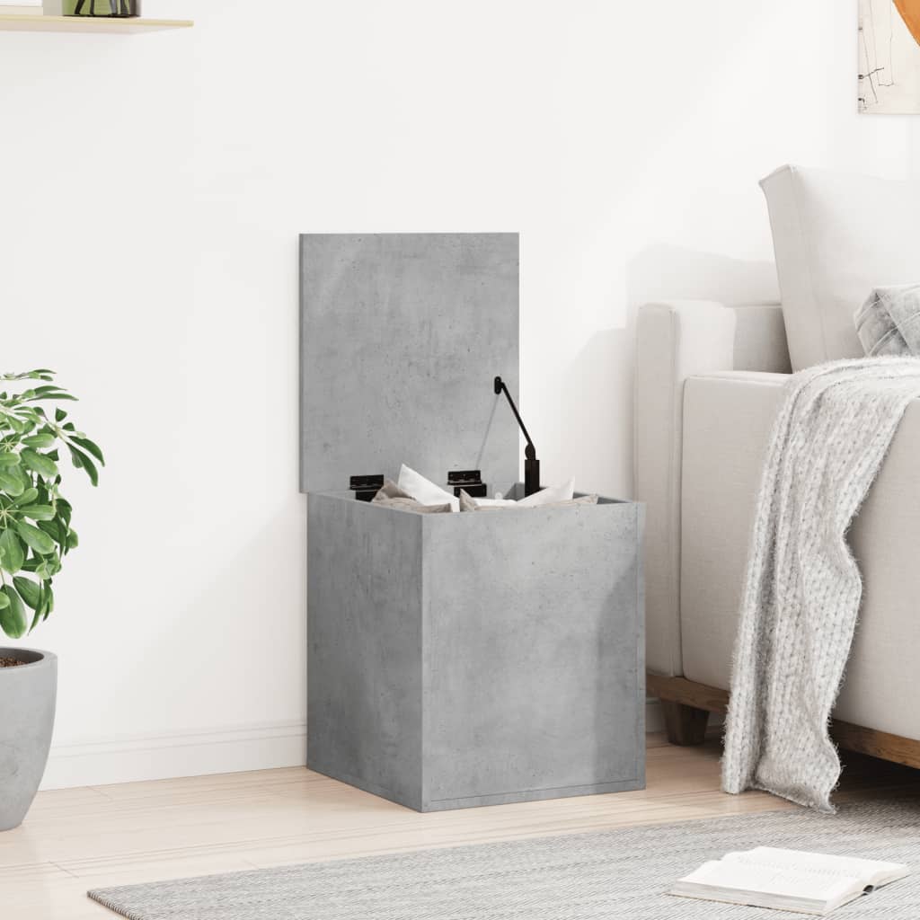 Chest Concrete Grey 40x42x46 cm Wood Material