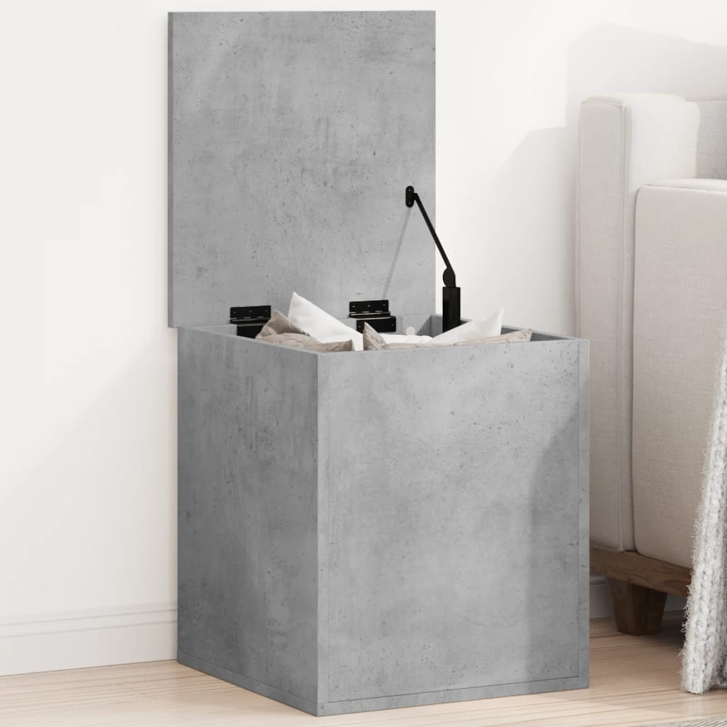 Chest Concrete Grey 40x42x46 cm Wood Material