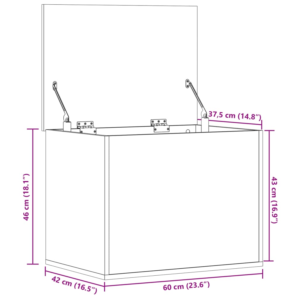 Chest White 60x42x46 cm Wood Material