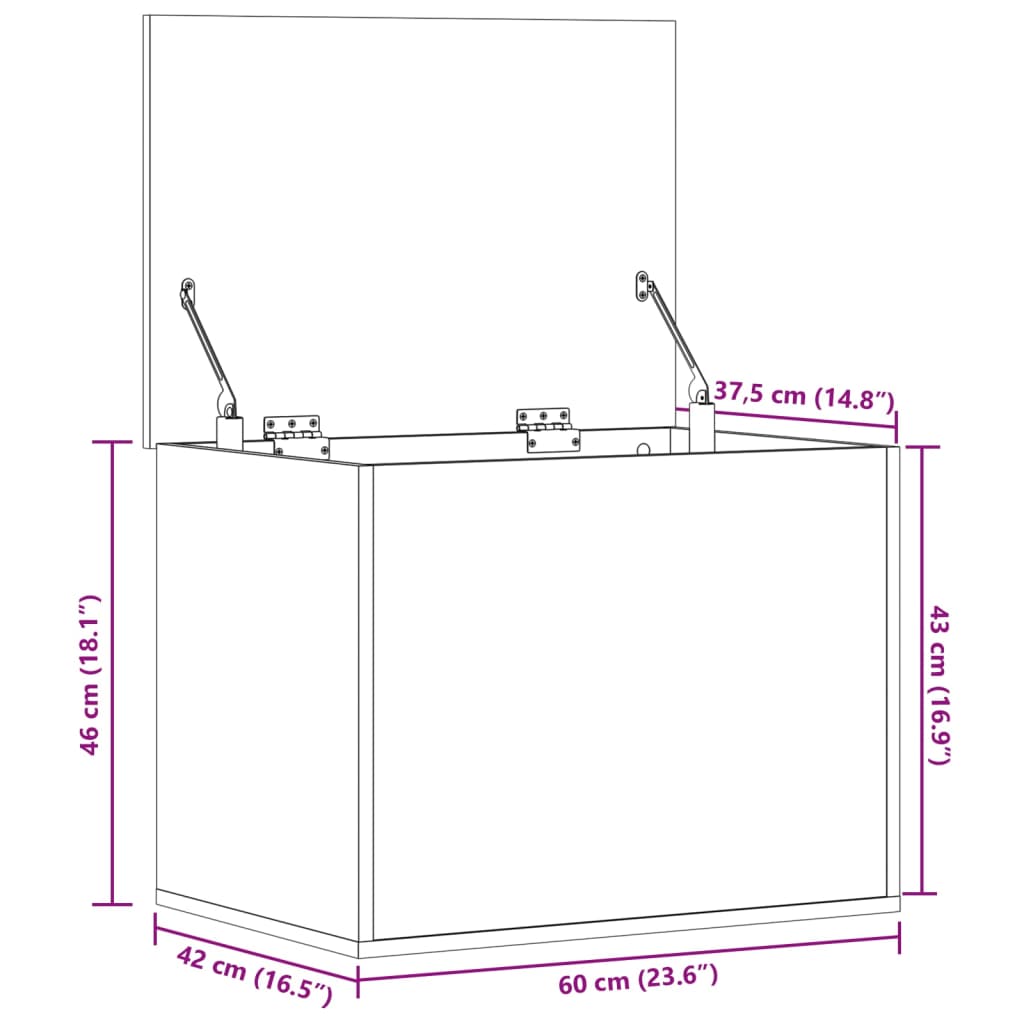 Chest Grey Sonoma 60x42x46 cm Wood Material