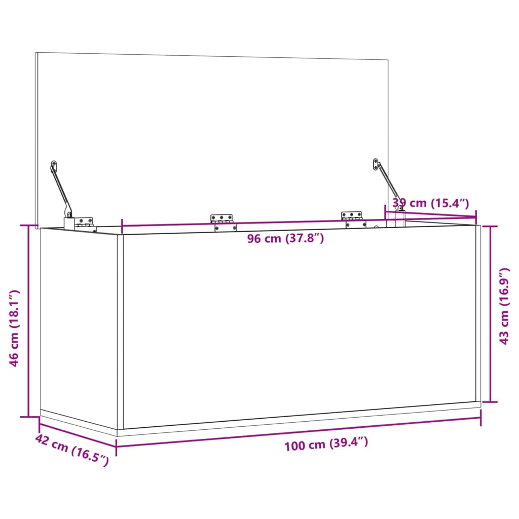 Truhe Sonoma-Eiche 100x42x46 cm Holzwerkstoff