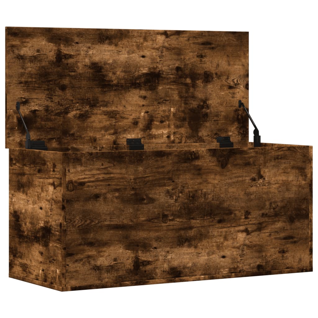 Chest Smoked Oak 100x42x46 cm Wood Material