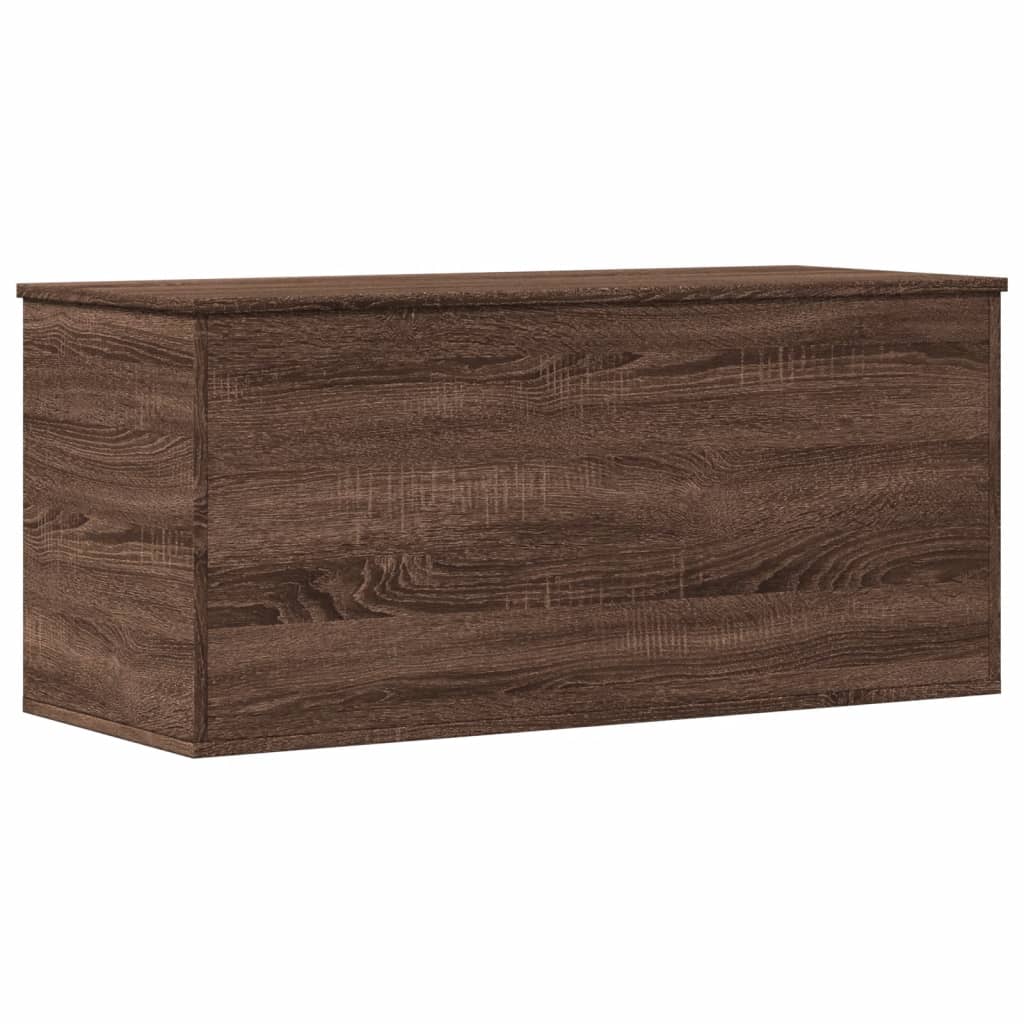 Chest Brown Oak Look 100x42x46 cm Wood Material