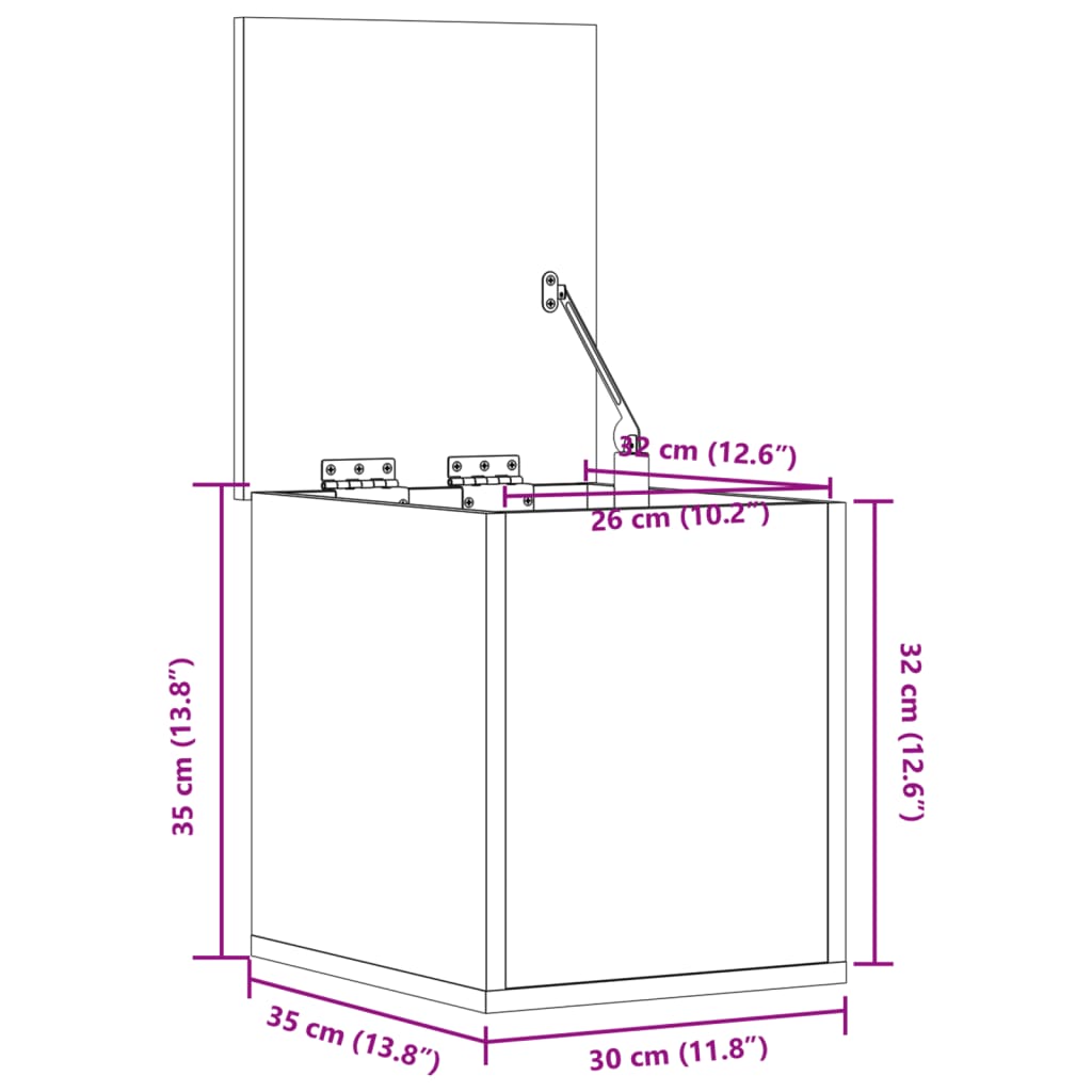 Truhe Grau Sonoma 30x35x35 cm Holzwerkstoff