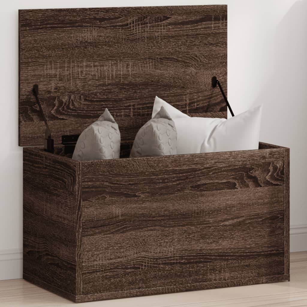 Chest Brown Oak Look 60x35x35 cm Wood Material