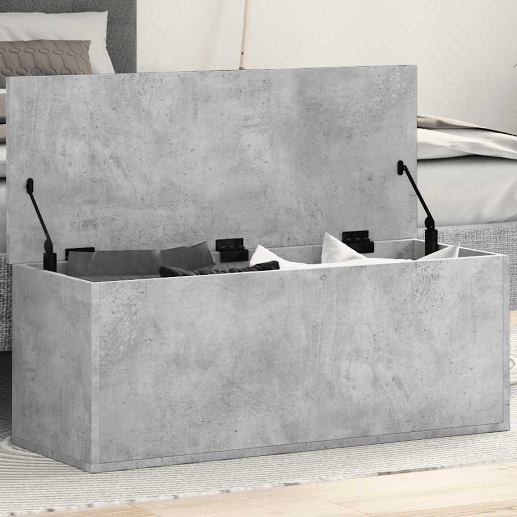 Chest Concrete Grey 90x35x35 cm Wood Material