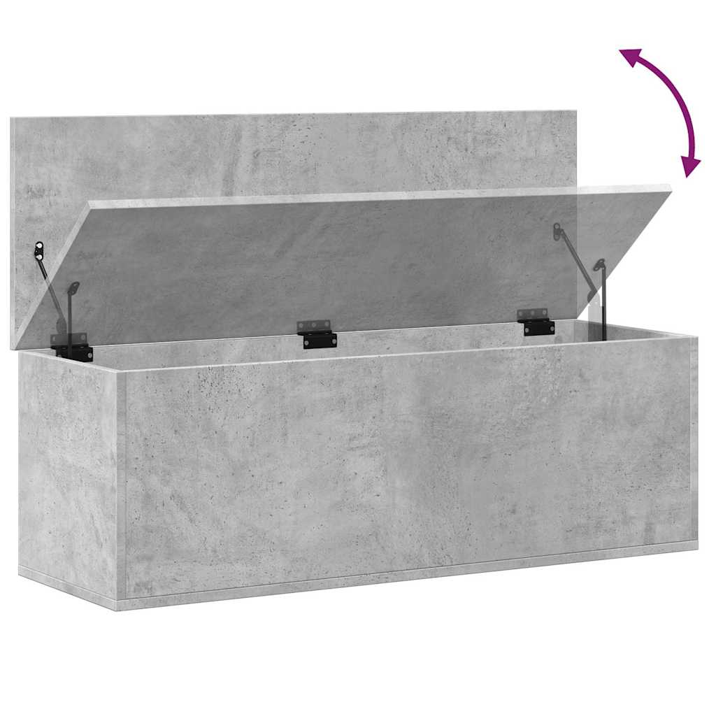 Chest Concrete Grey 102x35x35 cm Wood Material