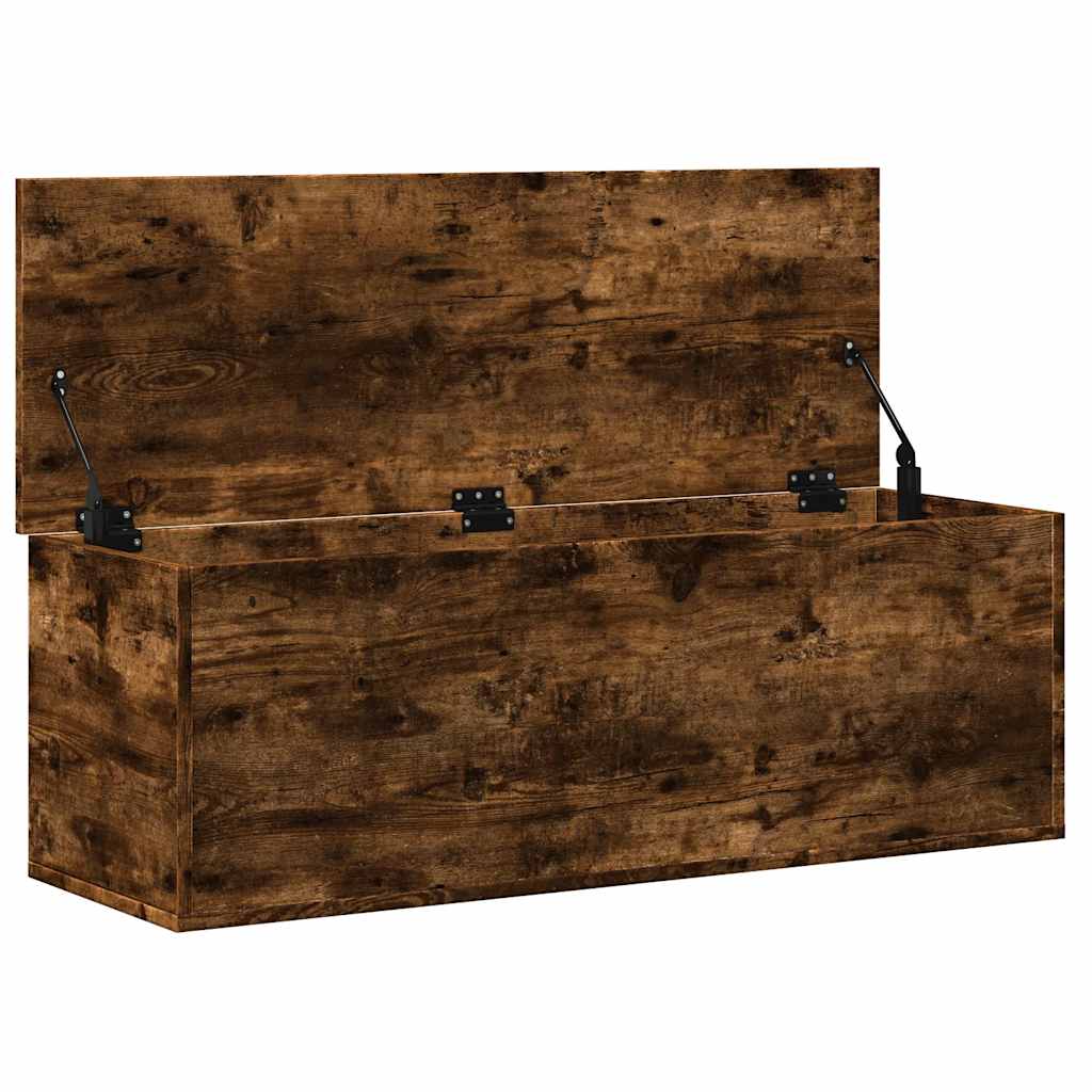 Chest Smoked Oak 102x35x35 cm Wood Material