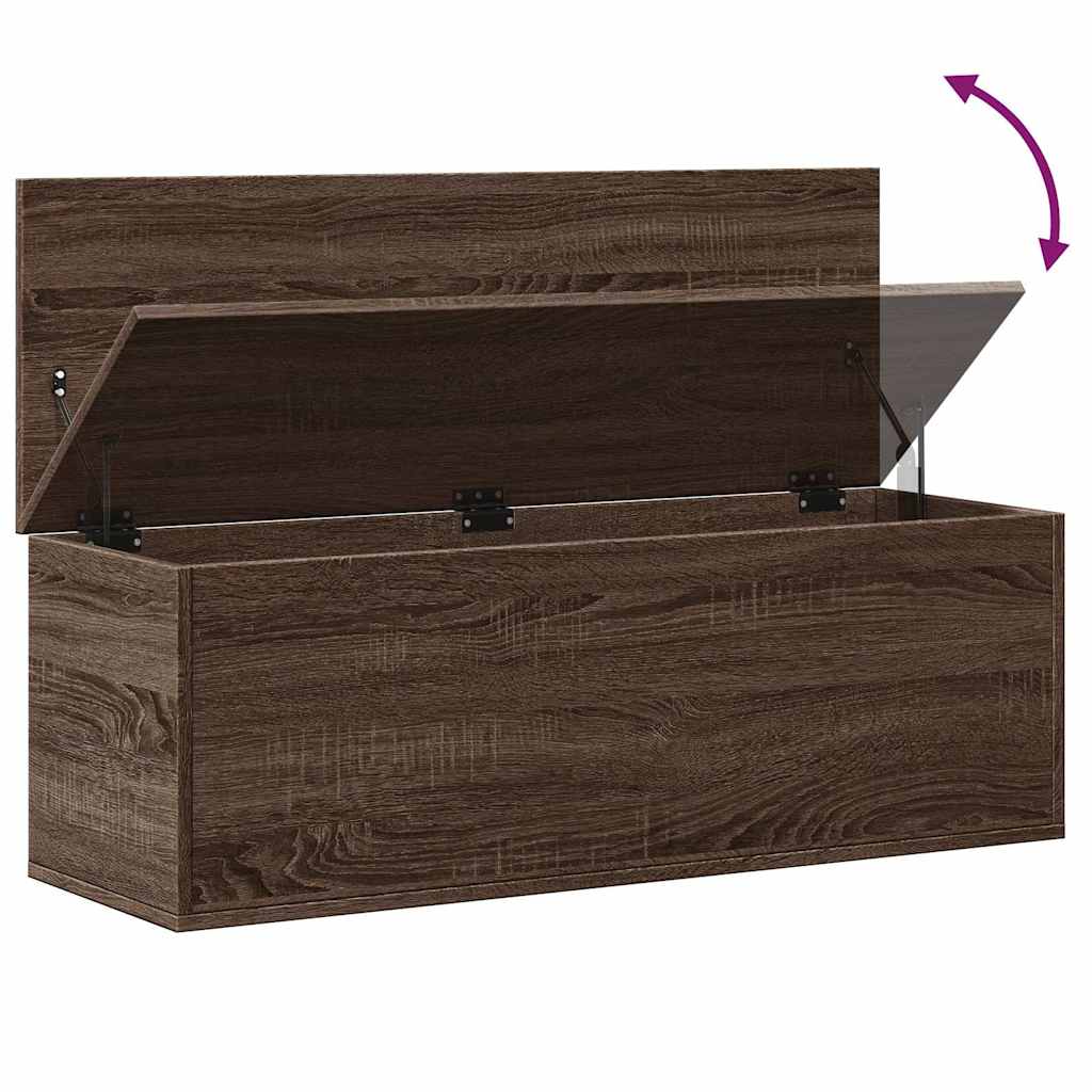 Truhe Braun Eichen-Optik 102x35x35 cm Holzwerkstoff