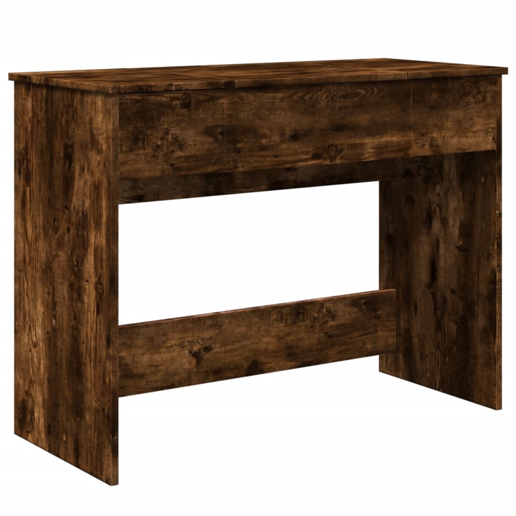 Dressing table with mirror smoked oak 100x45x76 cm