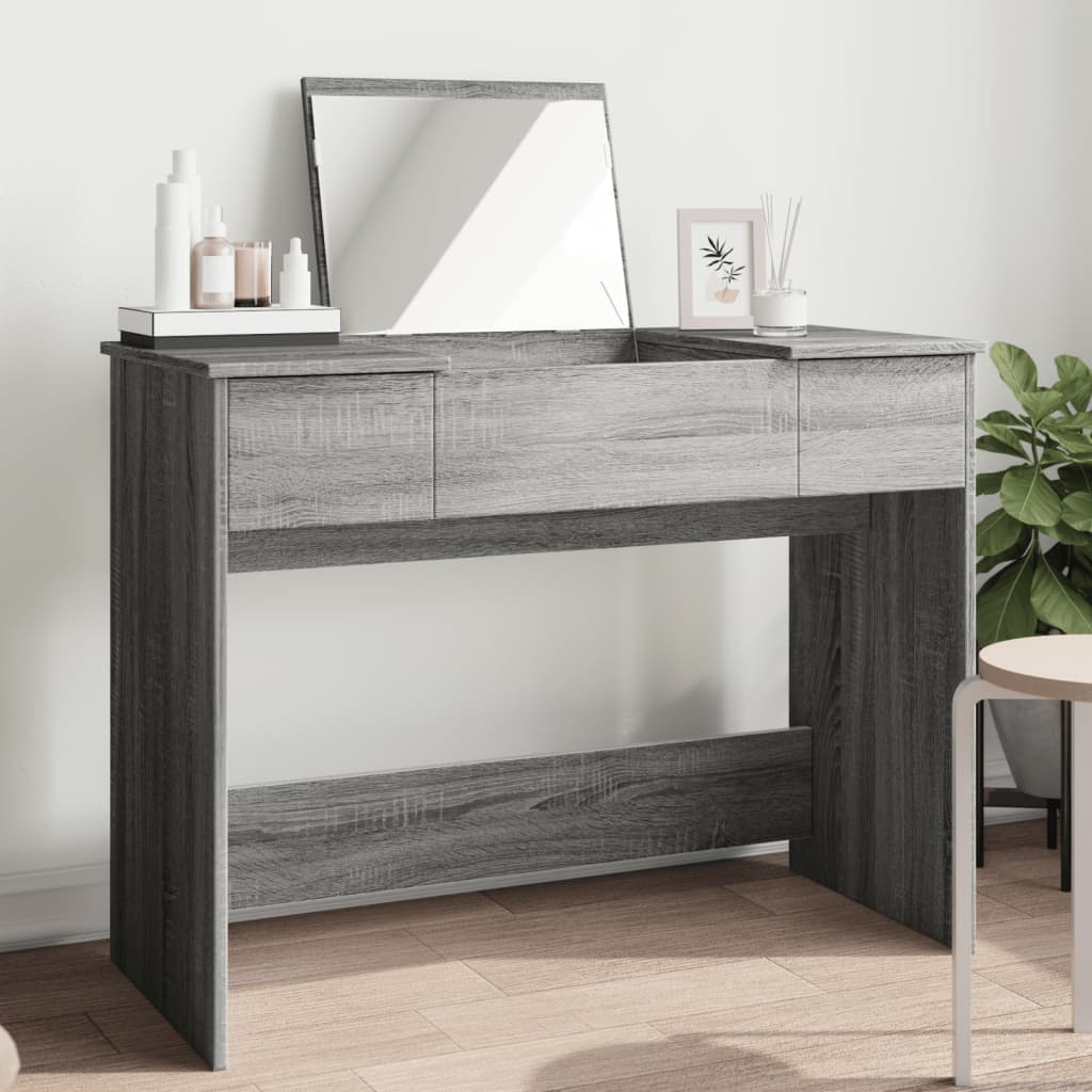 Dressing Table with Mirror Gray Sonoma 100x45x76 cm