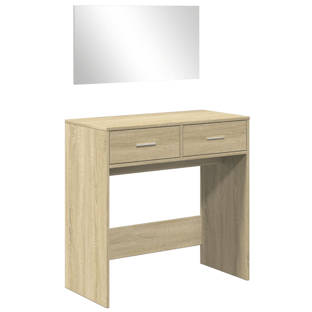 Dressing table with mirror Sonoma oak 80x39x80 cm