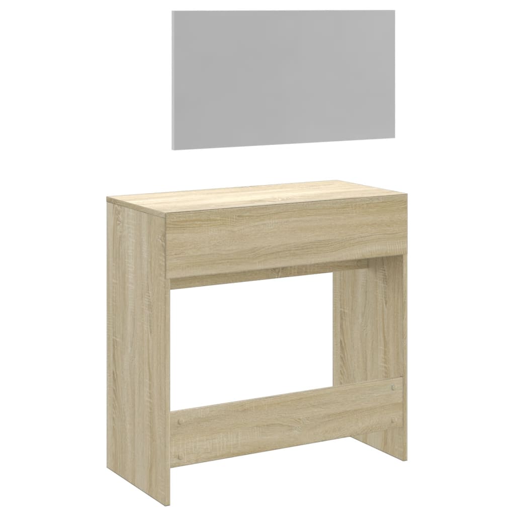 Dressing table with mirror Sonoma oak 80x39x80 cm