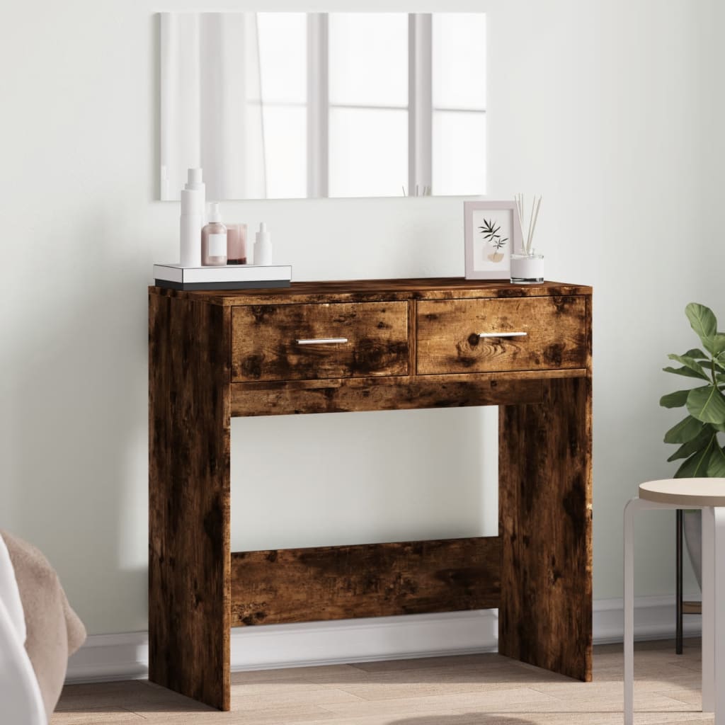 Dressing table with mirror smoked oak 80x39x80 cm