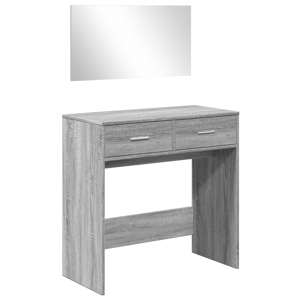 Dressing Table with Mirror Gray Sonoma 80x39x80 cm