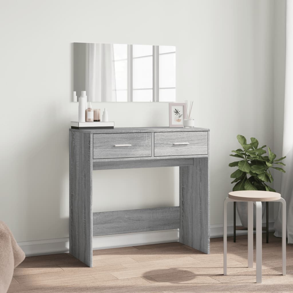 Dressing Table with Mirror Gray Sonoma 80x39x80 cm