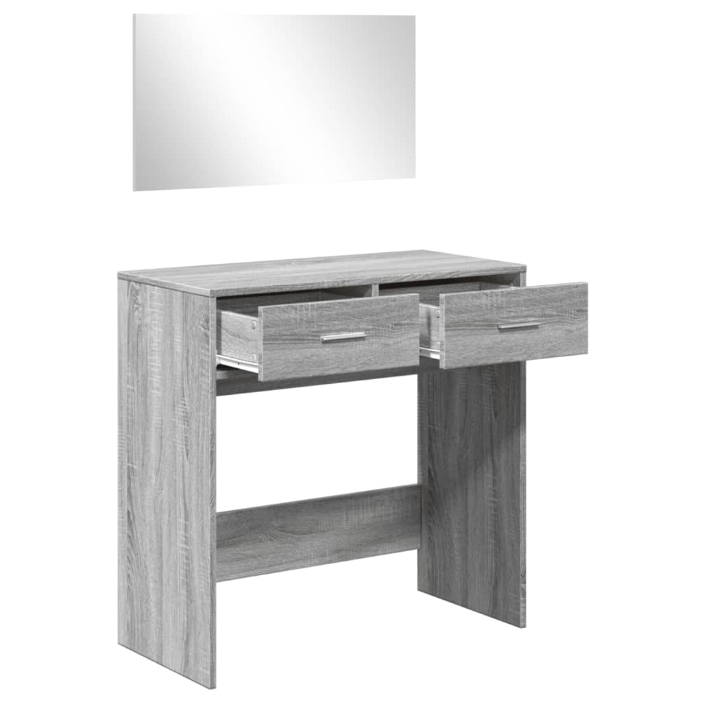 Dressing Table with Mirror Gray Sonoma 80x39x80 cm