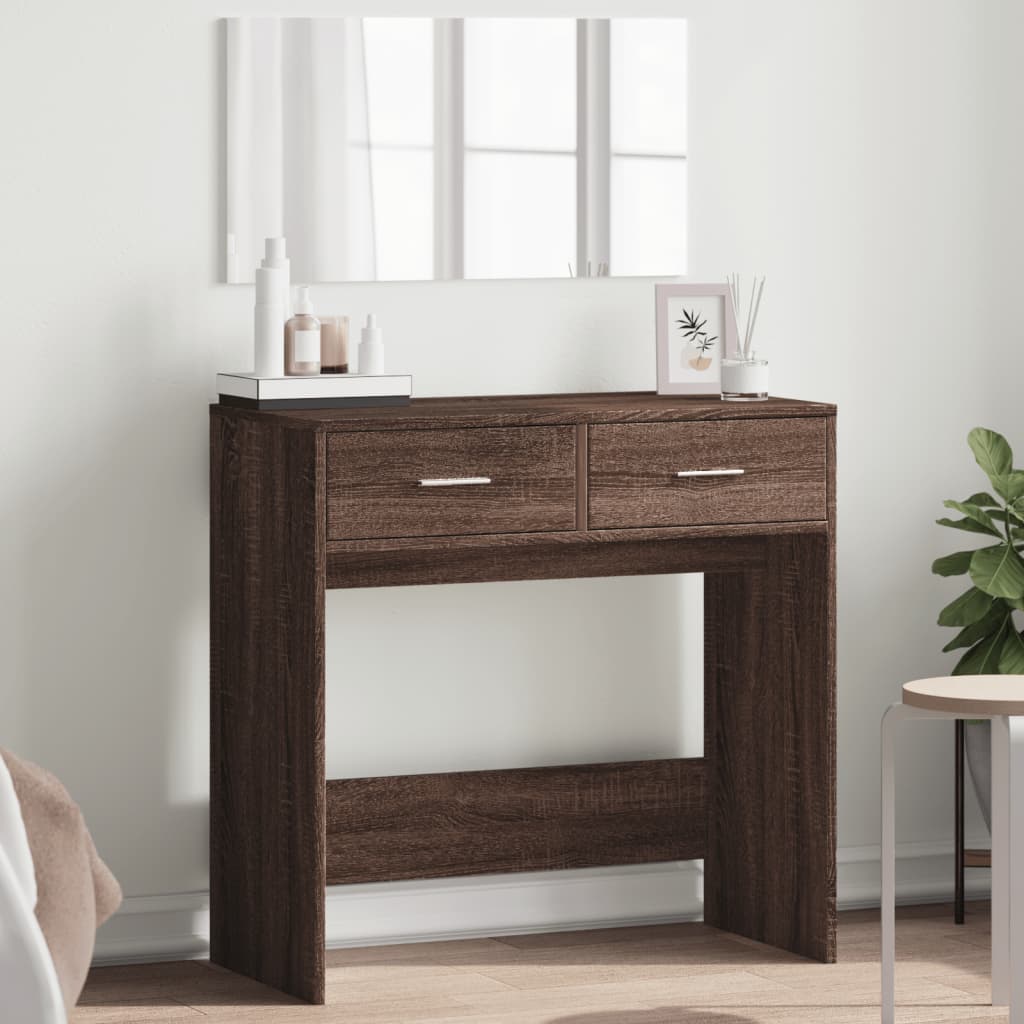 Dressing Table with Mirror Brown Oak Look 80x39x80 cm