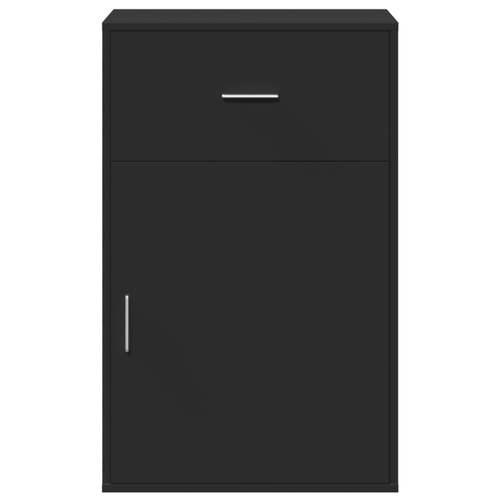 Side Cabinet Black 56.5x39x90 cm Wood Material