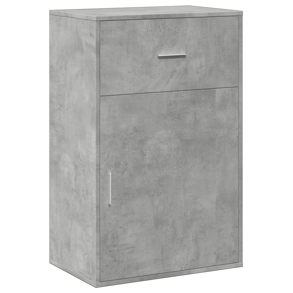 Side Cabinet Concrete Grey 56.5x39x90 cm Wood Material